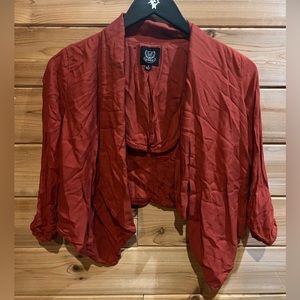 Edge Cropped Open Jacket Blazer Medium